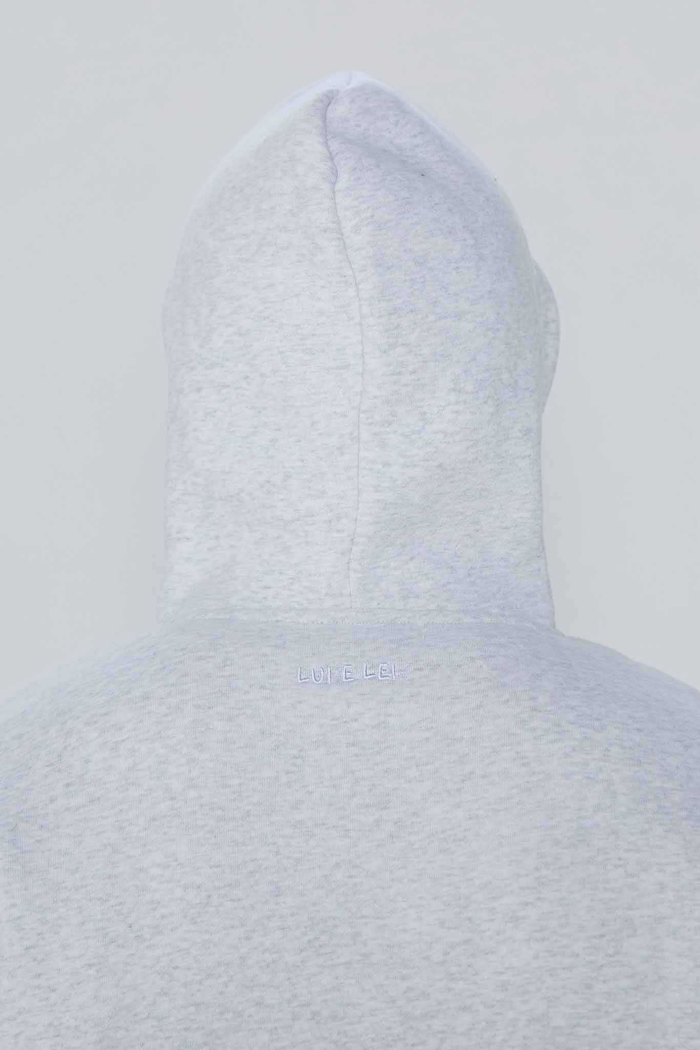 Relaxed Fit Zip Up Hoodie- Cloud Grey