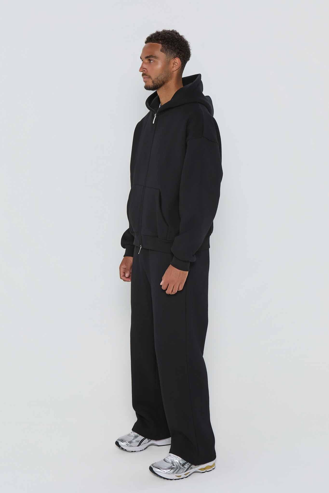 Relaxed Straight Leg Jogger- Black