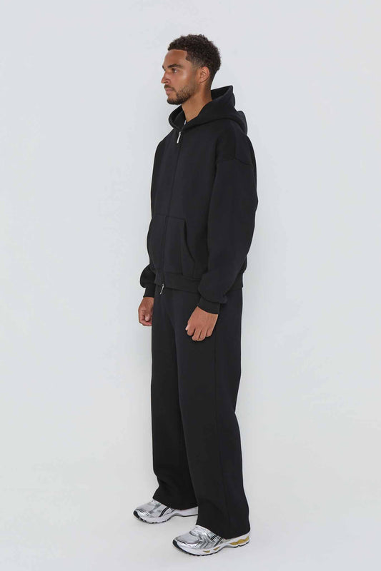 Relaxed Straight Leg Jogger- Black