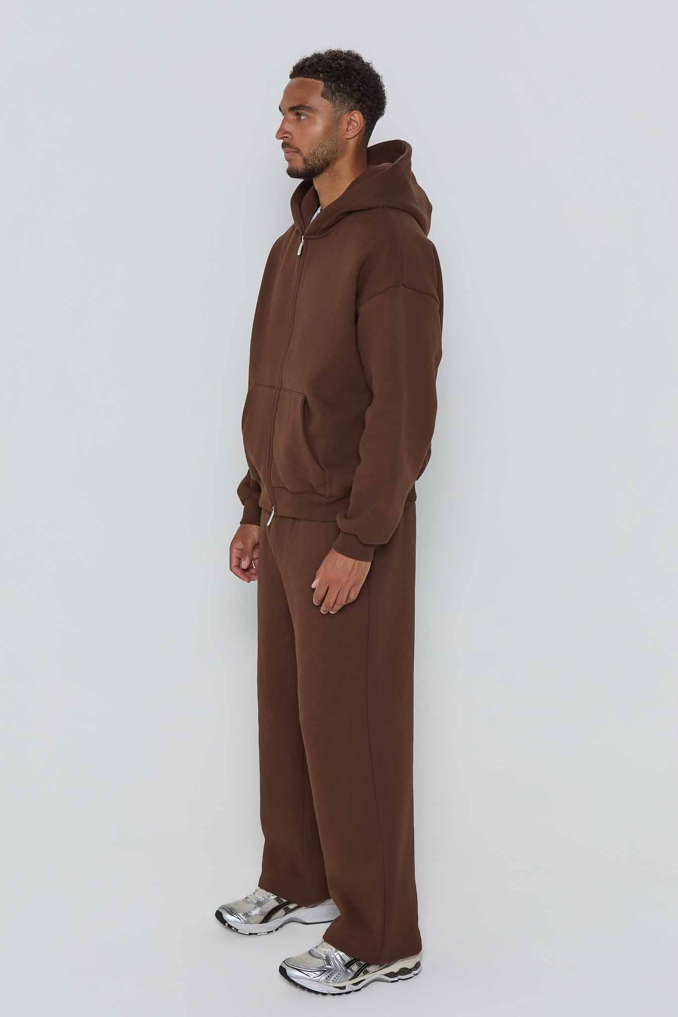 Relaxed Straight Leg Jogger- Chocolate Brown