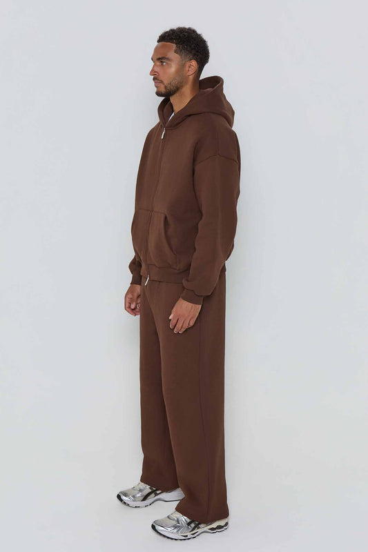 Relaxed Straight Leg Jogger- Chocolate Brown